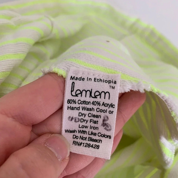 Lemlem Pants Women’s Small Neon Striped Draw String Light Pants - Picture 14 of 15